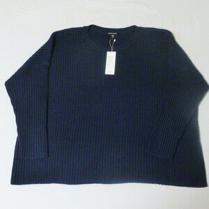 Eileen Fisher NWT Cotton & Recycled Cashmere Sweater Crew Neck Box Top Ocean 1x